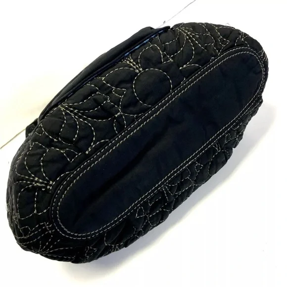 Fossil Key-Per bag Black QUILTED Coated Leather Large - Picture 8 of 11